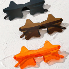 3 Pairs Star One piece Sunglasses For Women Men Candy Decorative Glasses