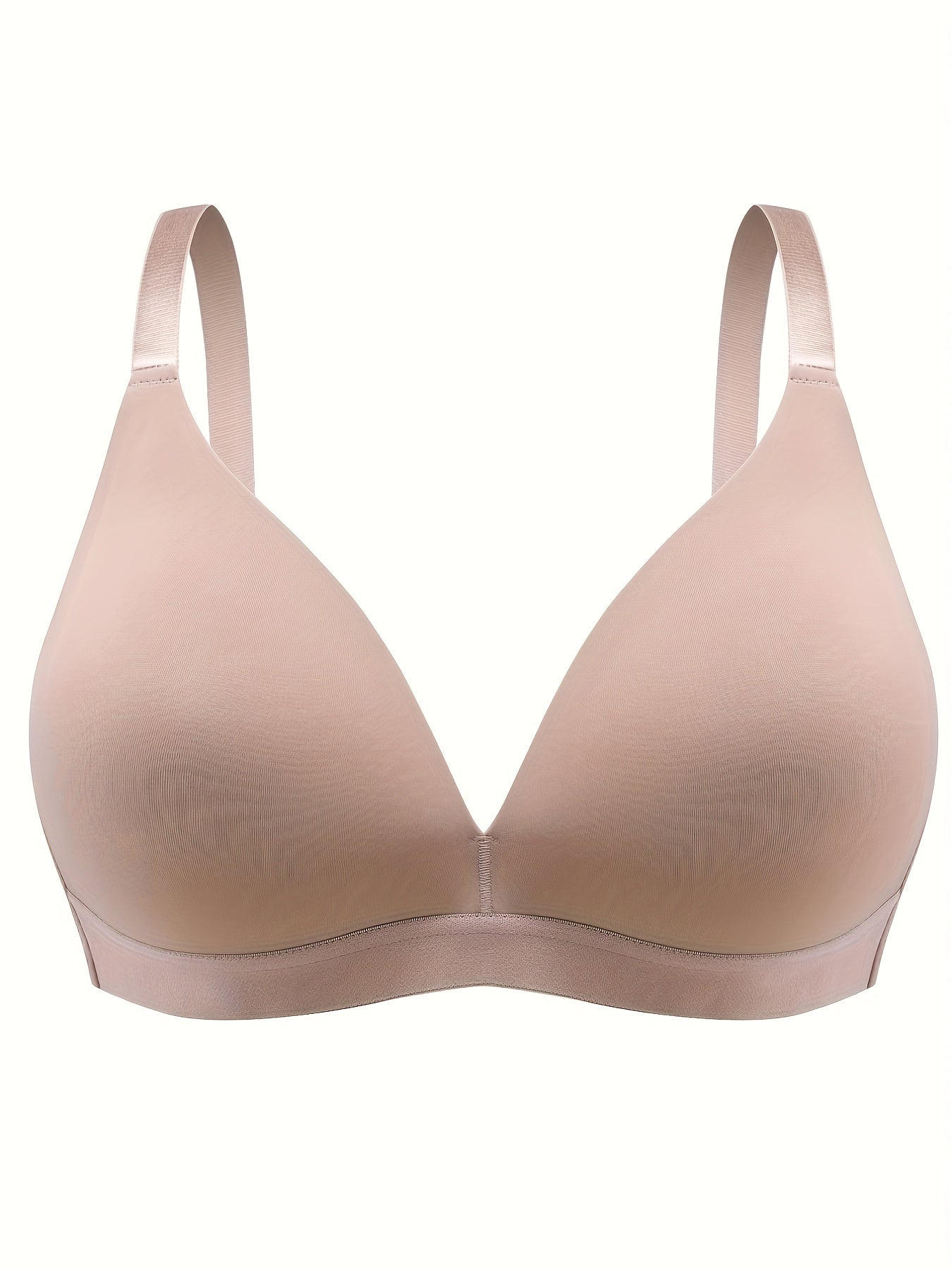 Plus Size Solid Wireless Push Up Soft Comfort Bra