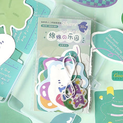 30 Sheets Sponge of Paradise Series Cartoon Journal DIY Collage Decoration