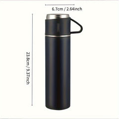 500ml Stainless Steel Vacuum Cup with 2 Lids, Leakproof Insulated Bottle
