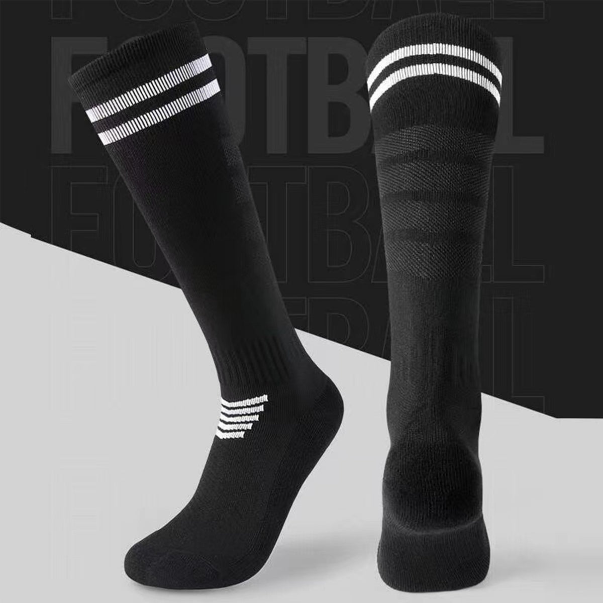 Breathable Anti Slip Soccer Socks with Thick Towel Bottom - Size US 6-10