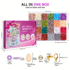 14400pcs 144 Color DIY Bracelet Charm Making Kit Flat Circular Polymer Clay Ston