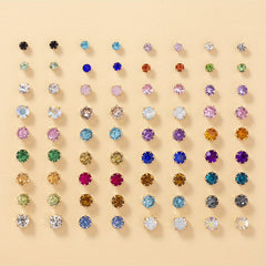36 Pairs Colorful Rhinestone Stud Earrings for Daily Wear Accessories