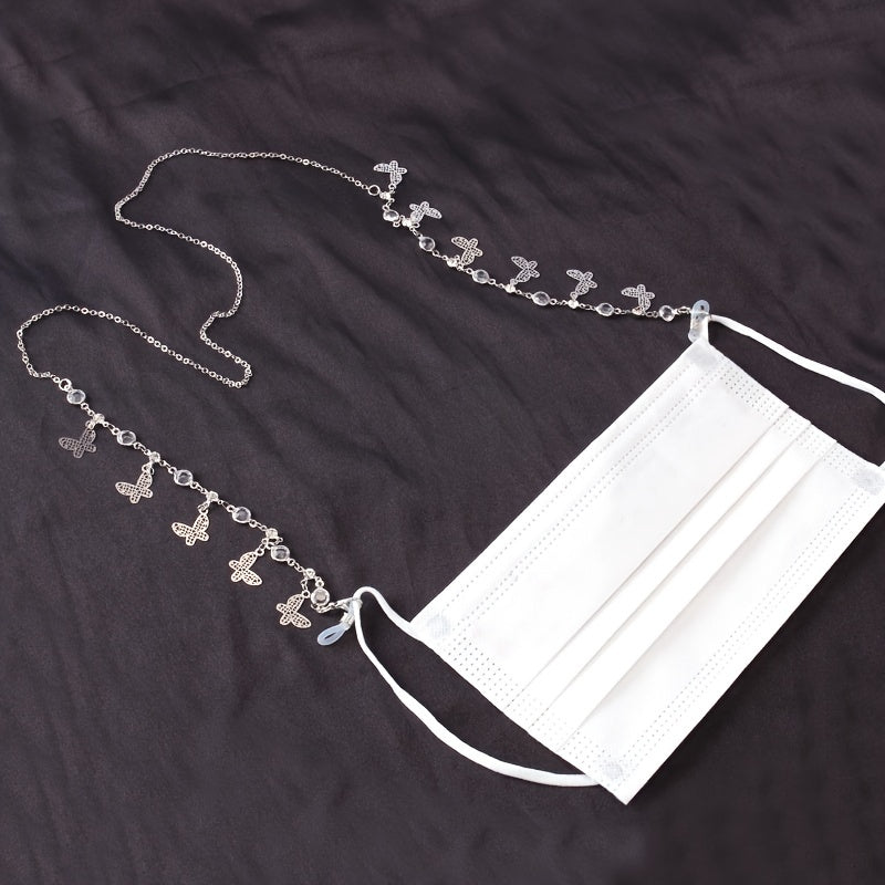 Metal Glasses Chain Butterfly Tassel Pendant Mask Glasses Accessories