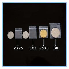 100pcs Mini Zip Baggies Plastic Bags Small Zipper Bag
