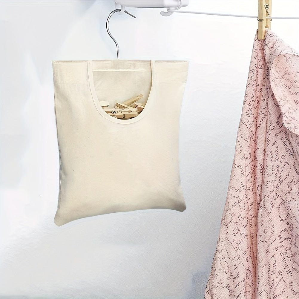 Canvas Clothespin Bag with Hanger & Rotatable Hook