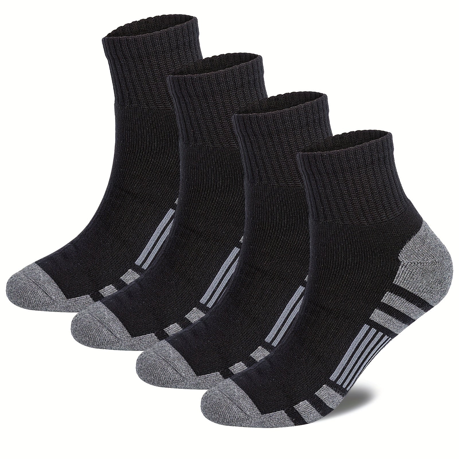 4 Pairs Striped Print Socks Women's Mid Tube Stockings