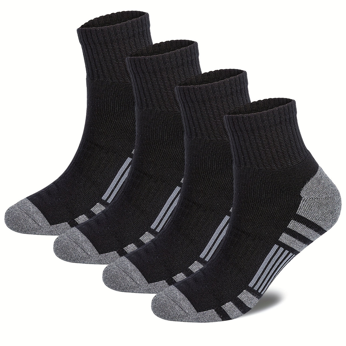 4 Pairs Striped Print Socks Women's Mid Tube Stockings