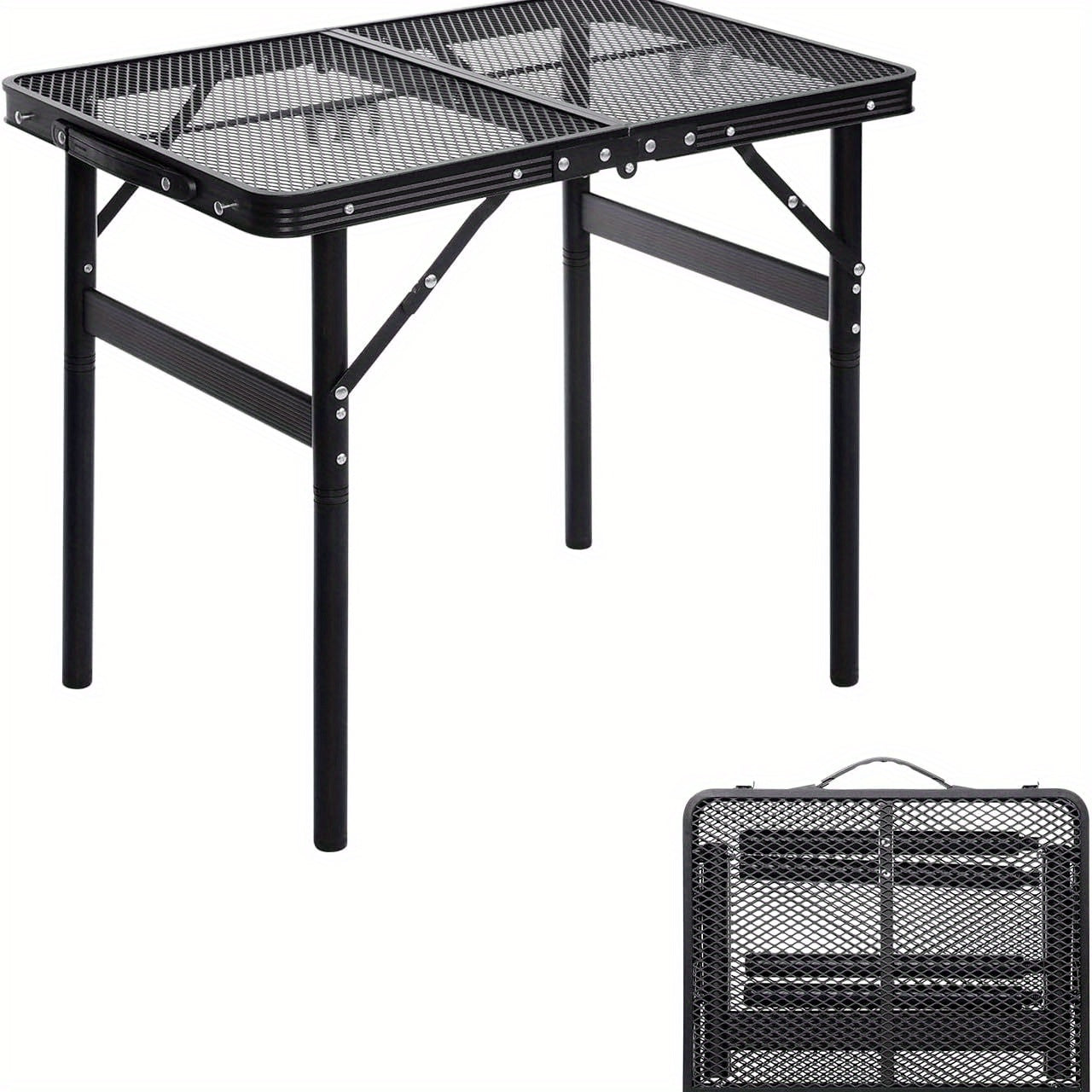 Portable Folding Table Adjustable Height for Indoor Outdoor Travel BBQ Beach