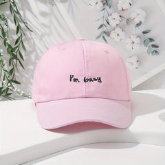 Busy Letter Embroidered Baseball Cap Sun Hat Outdoor Peaked Cap
