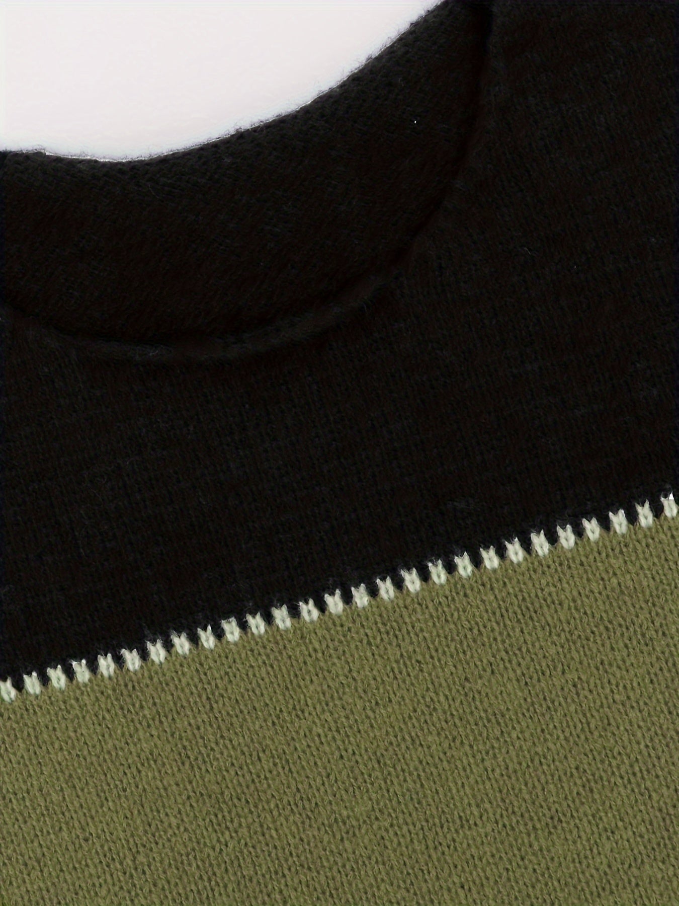  Colorblock Round Neck Stretch Jumper