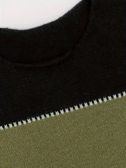  Colorblock Round Neck Stretch Jumper