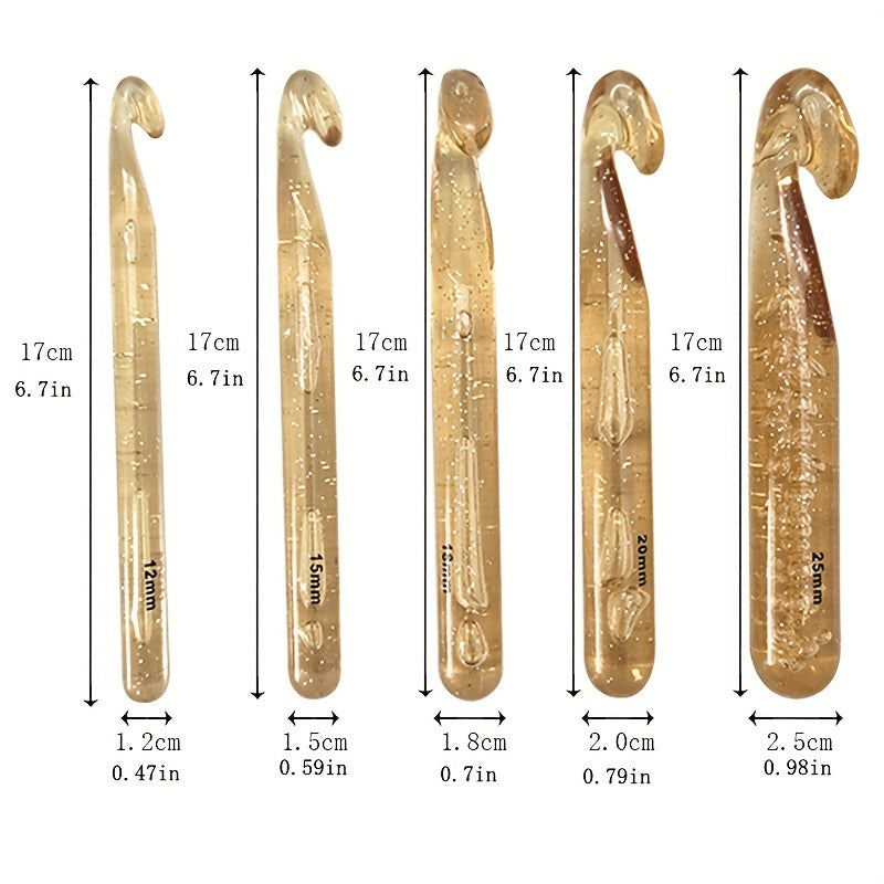 Transparent Crystal Crochet Hook Set for DIY Knitting Sweater
