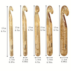 Transparent Crystal Crochet Hook Set for DIY Knitting Sweater