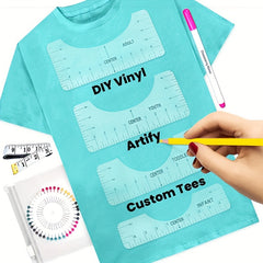 5pcs T-shirt Alignment Guide Tool Transparent Circular Ruler Centered Soft