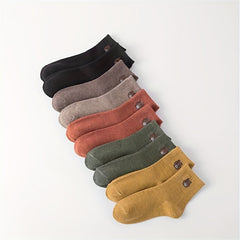 10 Pairs Bear Pattern Socks Mid Tube Stockings Comfy & Breathable