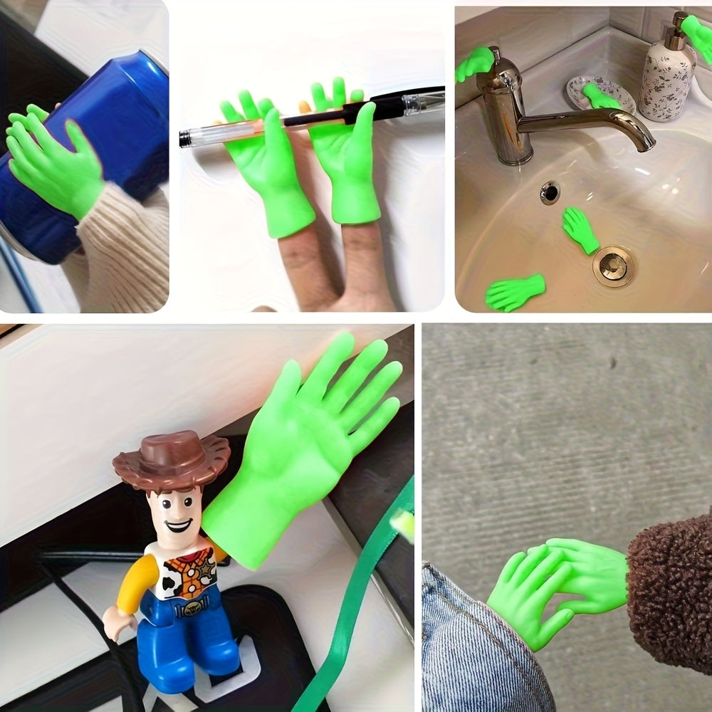 12pcs Mini Finger Hands Fluorescent Puppet Hands for DIY Crafts Pranks