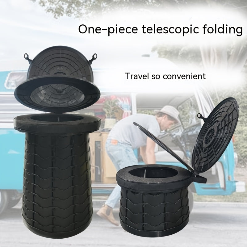 Portable Camping Toilet Thickened & Height Adjustable Retractable Toilet