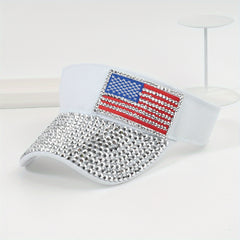 Men's Sunscreen Visor Hat With Artificial Diamond