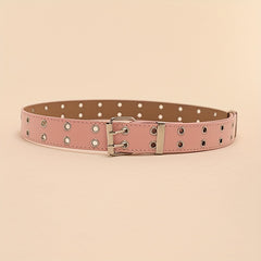 Y2K Rivet Double Pin Buckle Belt for Women
