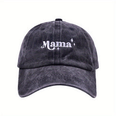 Mama Vintage Baseball Cap Washed Distressed Dad Hat Solid Sunscreen Sports Hats