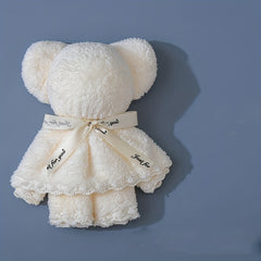 Bear Shaped Towel Coral Velvet Square Towel Decorative Fingertip Towel