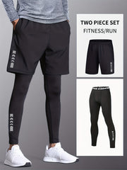 Men's High Stretch Leggings & Loose Shorts for Outdoor Sports