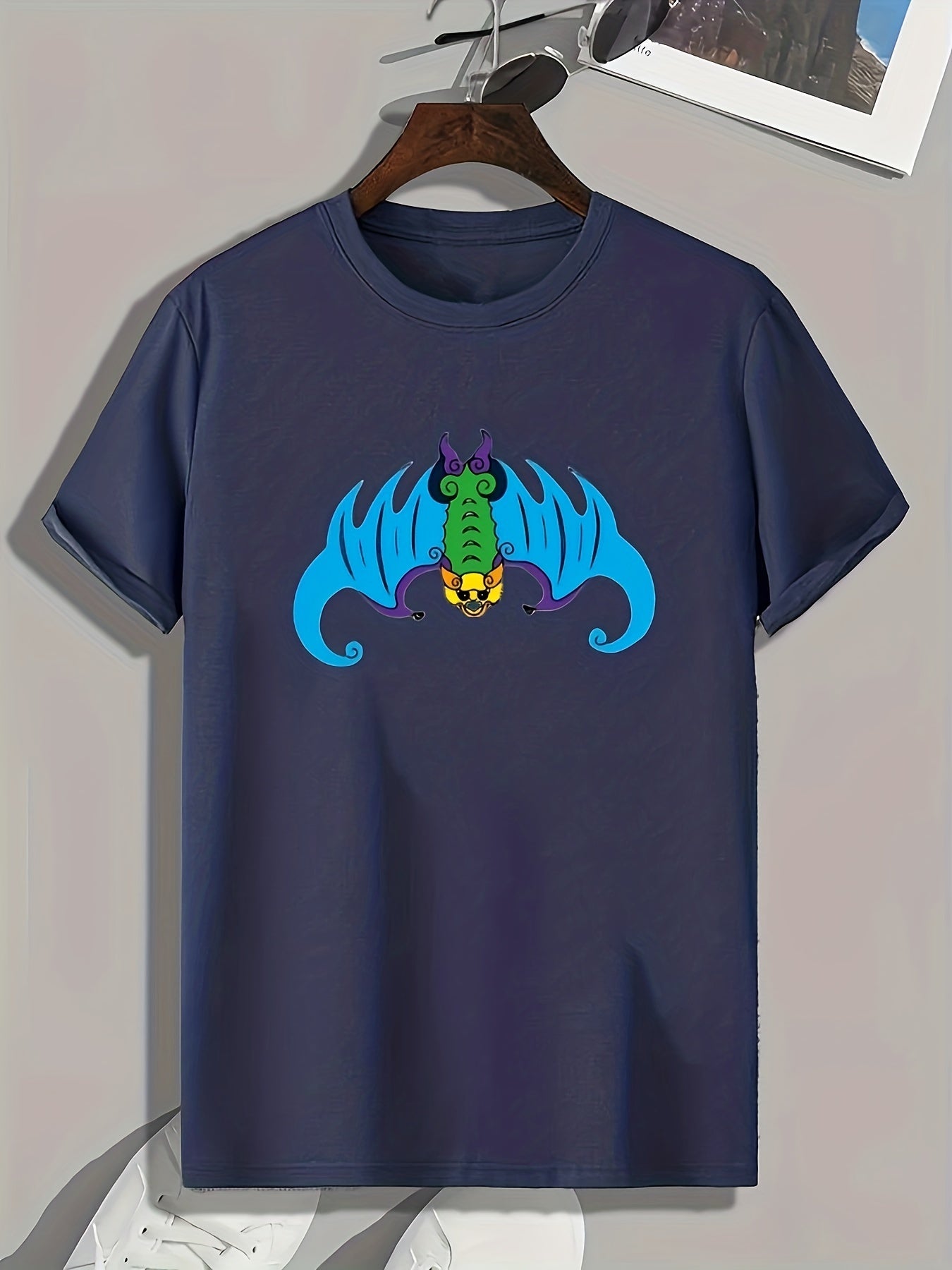 Monster Pattern Print Men's Sports T-shirt for Fitness Activities
