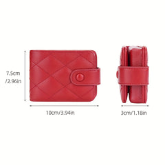 Quilted Flap Lipstick Bag Argyle Pattern with Mirror