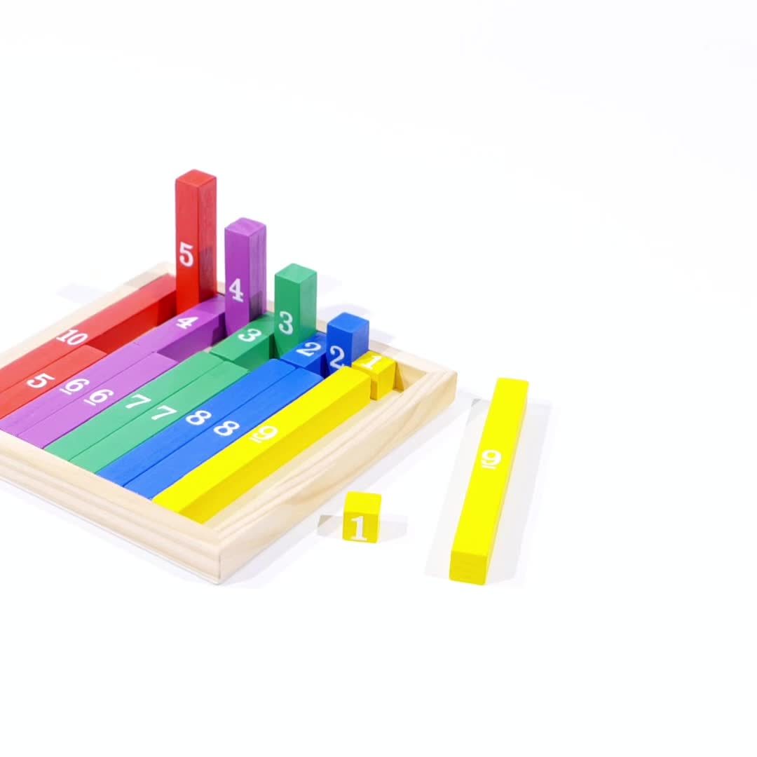 Wooden Number Counting Sticks Educational Toy Mixed Colors Fun