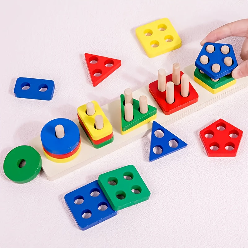 Colorful Wooden Sorting & Stacking Educational Toy