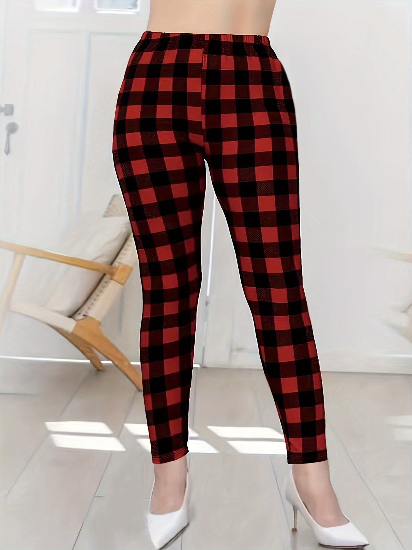  Houndstooth Print High Rise Leggings