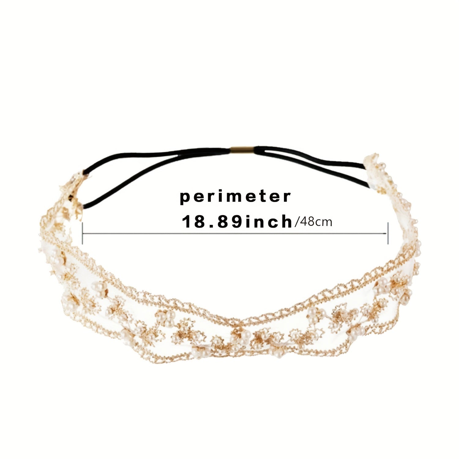 Bohemian Lace Pearl Headband Stretchy Floral Headwear