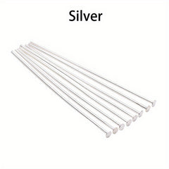 100pcs Silver/Gold/Rhodium Headpins Jewelry Findings DIY Supplies