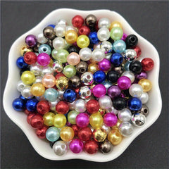 100pcs 6mm Colorful Pearls Acrylic Spacer Beads For Jewelry Making