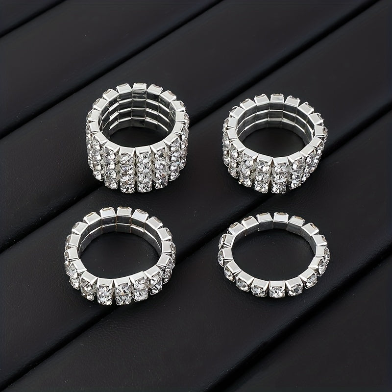 Men's Elastic Ring with Artificial Diamond