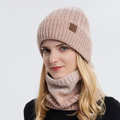 Knit Beanie Hat & Scarf Set for Winter - Warm & Thick - Perfect Gift