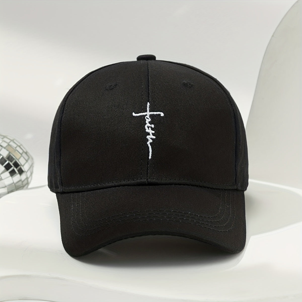 Faith Cross Embroidery Baseball Cap Lightweight Unisex Dad Hats