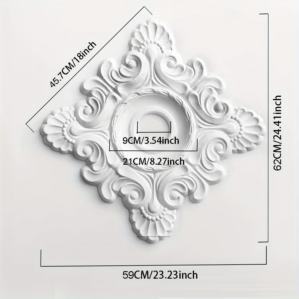 Square Lamp Panel PU Material Ceiling Decoration French Non gypsum Line