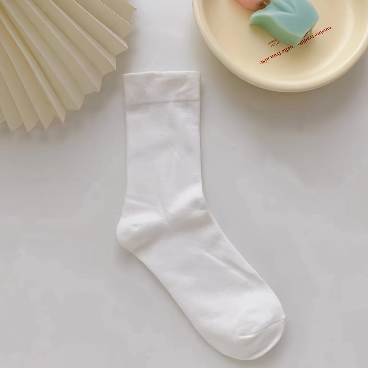 3 Pairs Solid Socks Comfy & Soft All match Socks Women's Stockings