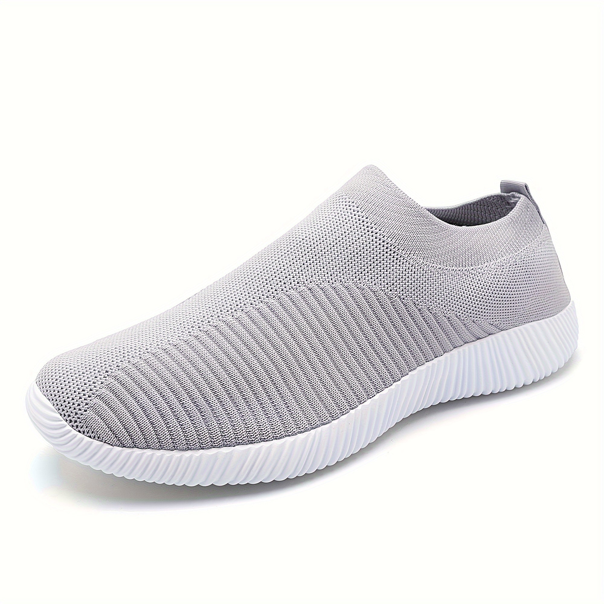 Solid Knitted Trail Walking Sneakers Lightweight Anti skid