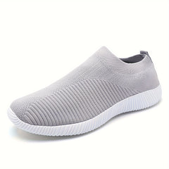 Solid Knitted Trail Walking Sneakers Lightweight Anti skid