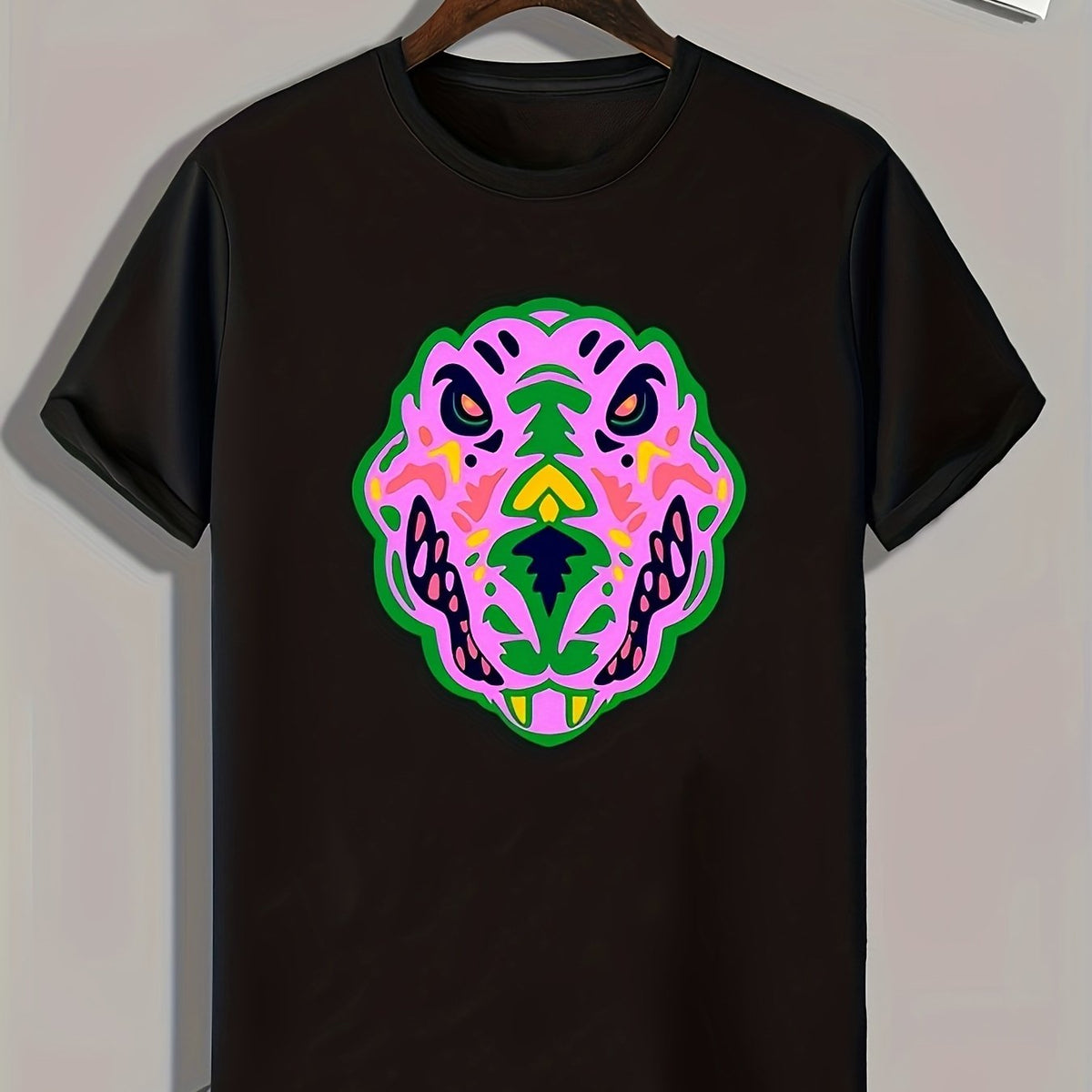 Monster Print Men's Graphic T-shirt for Summer