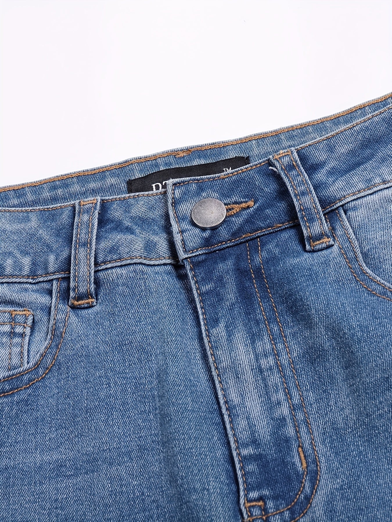 Women's Plus Washed Ripped Button Fly Skinny Jeans