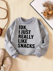 Girls' Snacks Graphic Crew Neck Sweatshirt for Gift Party Holiday