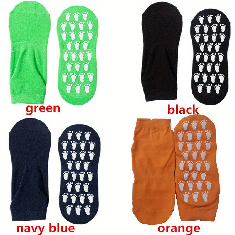 4 Pairs Cozy Yoga Socks Low Cut Anti-Slip Gripper Socks