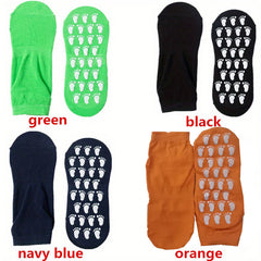 4 Pairs Cozy Yoga Socks Low Cut Anti-Slip Gripper Socks