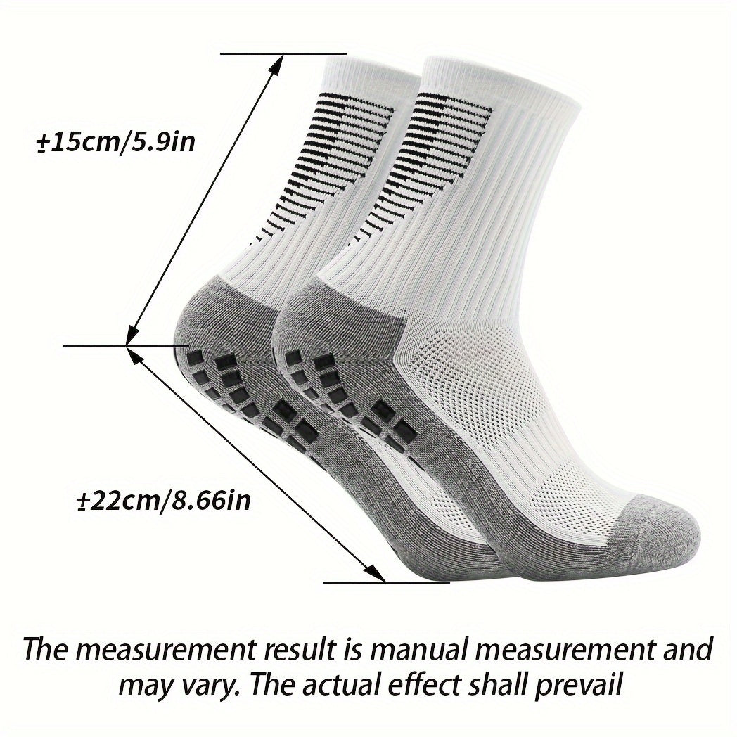 4 Pairs Non Slip Football Socks Striped Soccer Socks