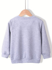 Girls' Cartoon School Stationery Graphic Round Neck Sweatshirt
