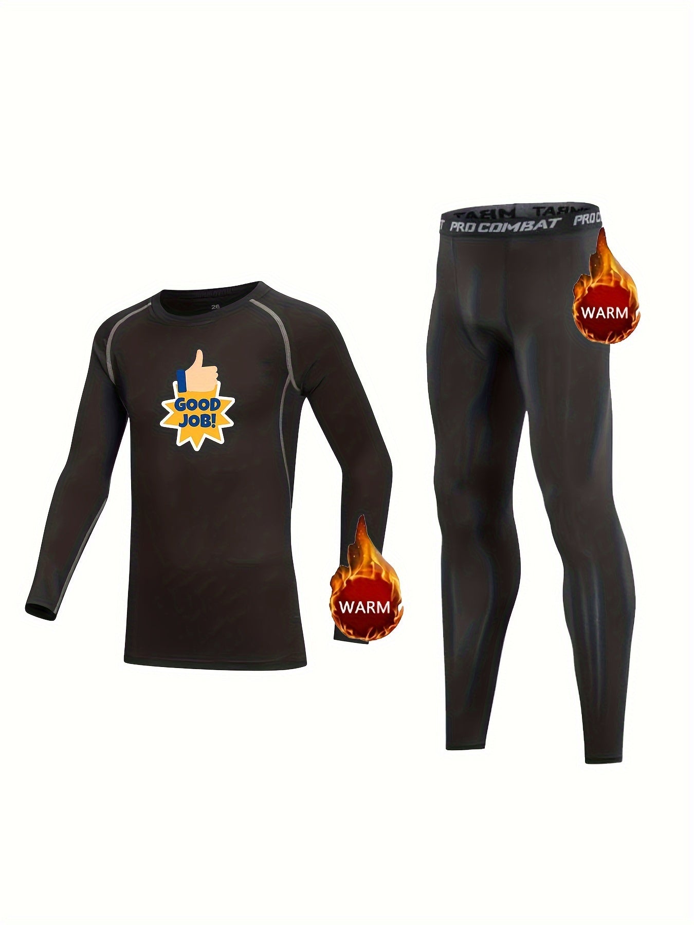 Kids Cartoon Compression Fleece Set